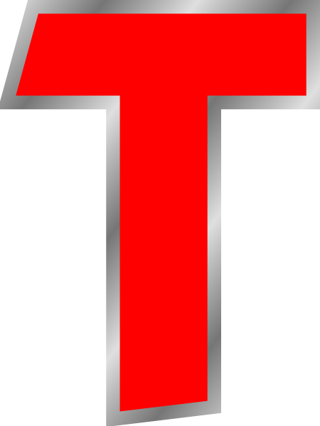 Download - Red Letter T Png (450x600), Png Download