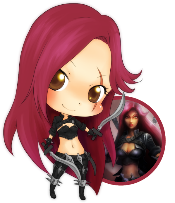 Katarina-chibi - Chibi Katarina (600x738), Png Download