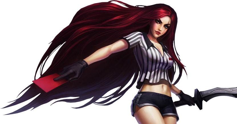 Red Card Katarina Render (832x437), Png Download