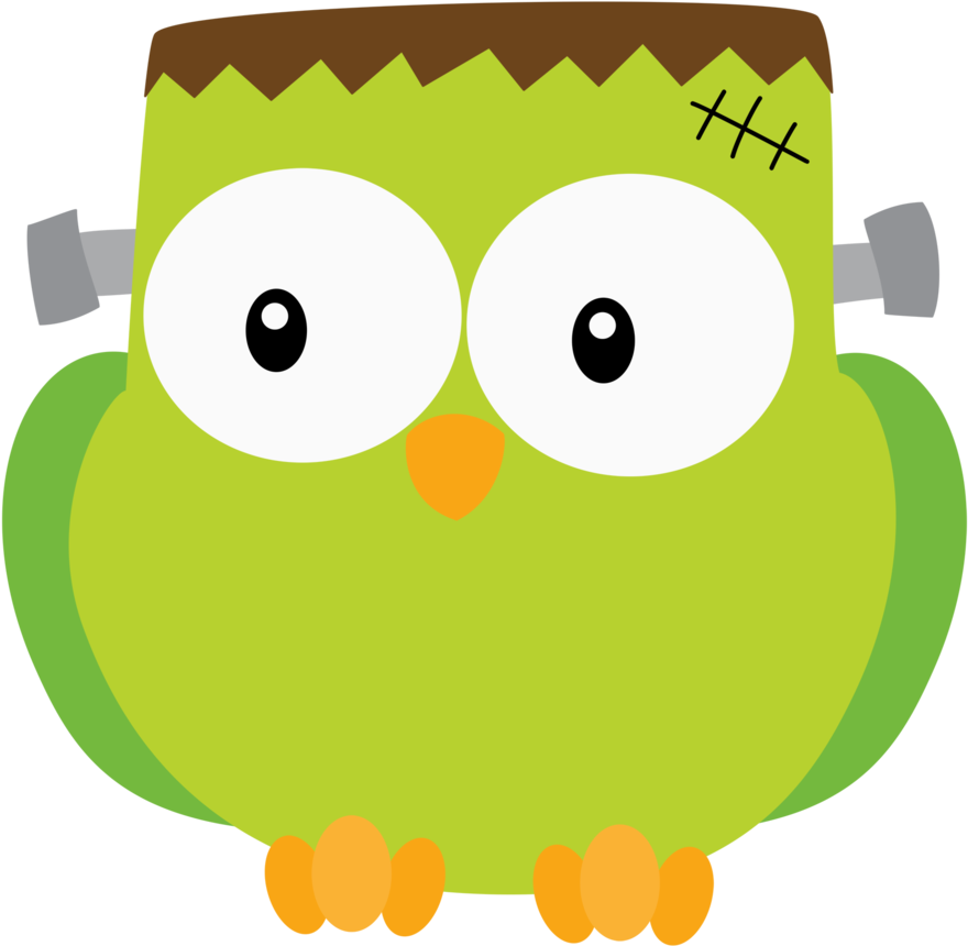 Halloween Frankenstein Owl Clip Art - Frankenstein Clipart (900x880), Png Download