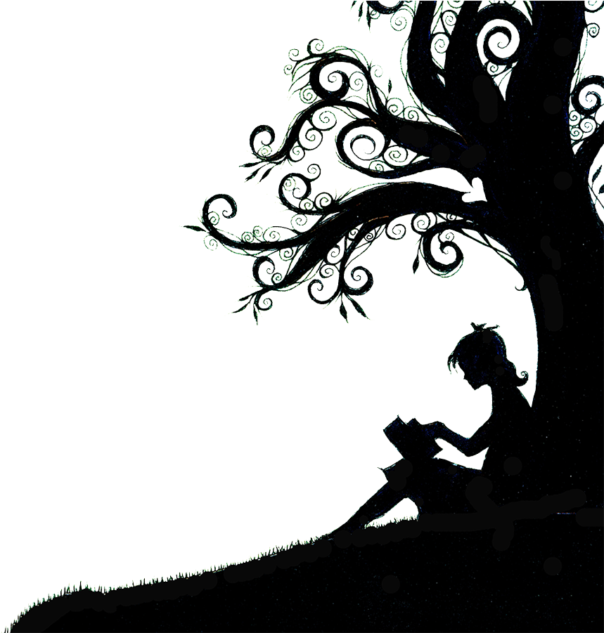 Then They Came For Me And There Was No One Left To - Silhouette Of Girl Reading Under A Tree (866x900), Png Download