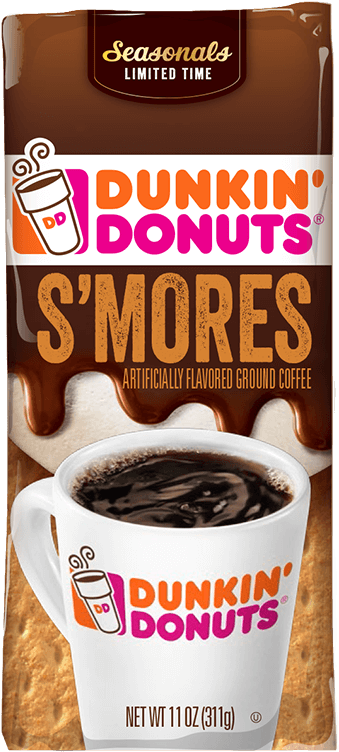 Seasonal S'mores Flavored Coffee - Dunkin' Donuts Original Blend Medium Roast Whole Bean (960x960), Png Download