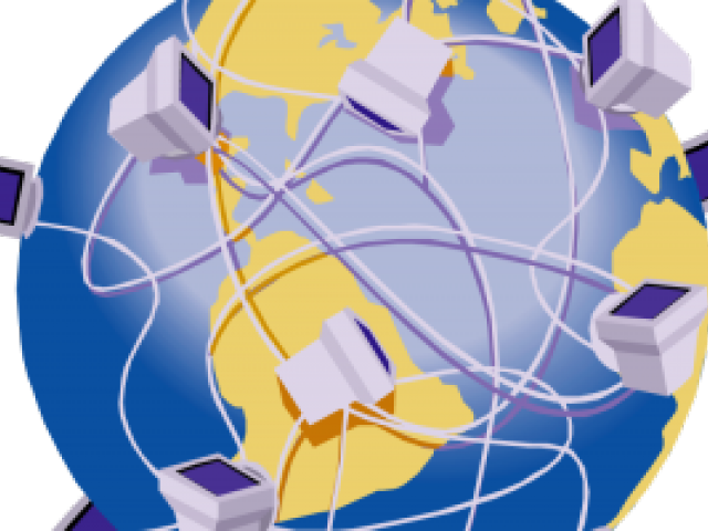 Computer With World Clipart (640x480), Png Download