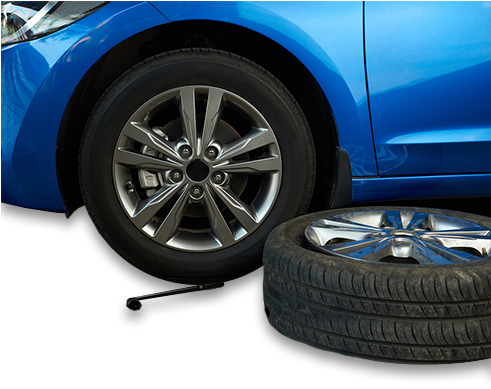 Changing A Car Tire - Wheel (490x417), Png Download
