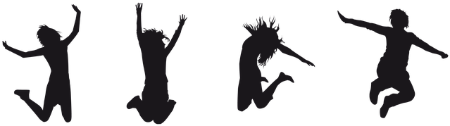 Done - Jump For Joy Silhouette (640x256), Png Download