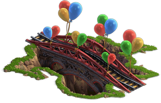 Broken Railway Bridge Stage2 - Balloon (611x389), Png Download