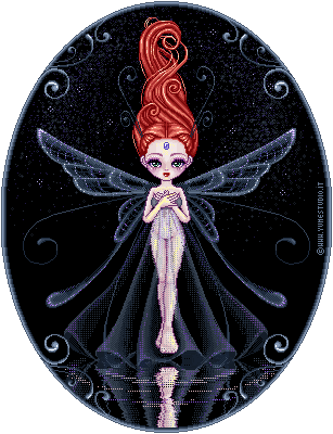 Butterfly In A Starry Night By Angychan - Fairy (307x400), Png Download