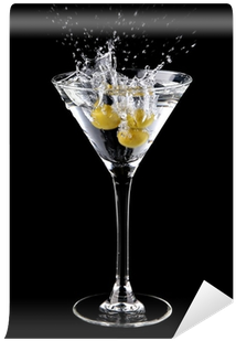 Martini Cocktail With Olives And Splash Wall Mural - Martini (400x400), Png Download