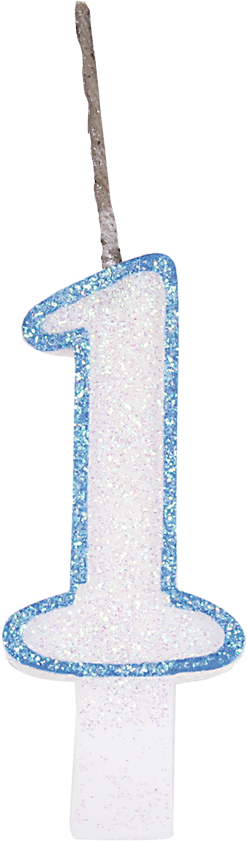 Velas Glitter Azul Nº1 - Advent Candle (990x990), Png Download