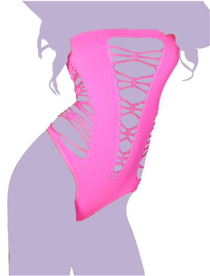 Pink Lipstick Cutout Teddy - Rene Rofe Cocolicious Maja Flava Bodysuit Pink O/s, (600x600), Png Download