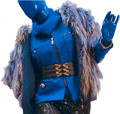 Furry Fantasy French Blue Feather Raccoon Fur Hoodie - Girl (413x385), Png Download