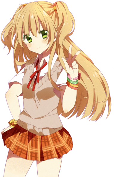 Render - School Anime Girl Render (387x594), Png Download