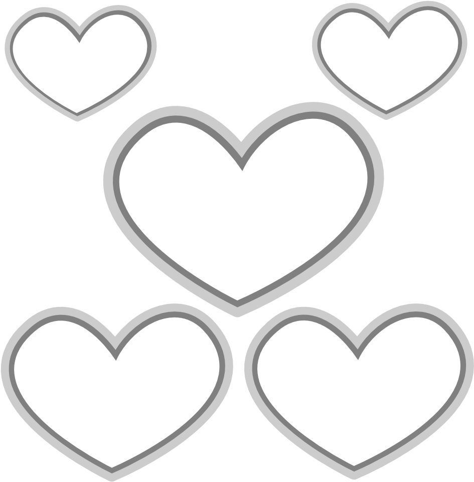 Gloss Heart Sheet Page Black White Line Art 999px 104 - Coloring Book (999x999), Png Download