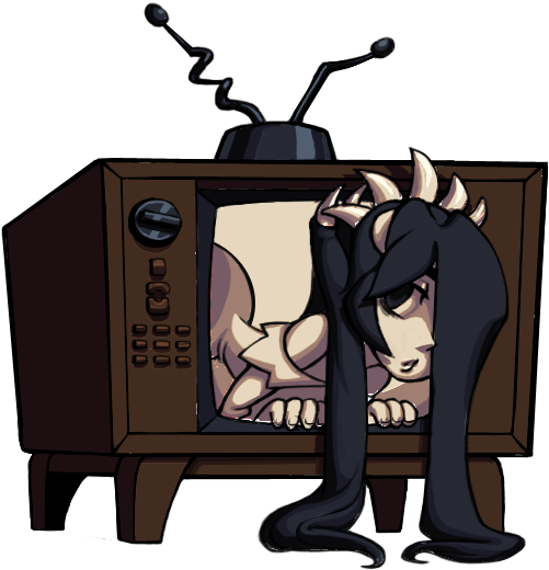 Filia On Tv - Skullgirls Filia Tv (500x519), Png Download