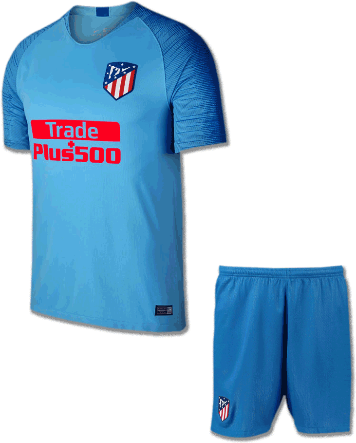 Atletico Madrid Football Jersey And Shorts Away 18 - Atletico Madrid 2 Uniform (900x1200), Png Download