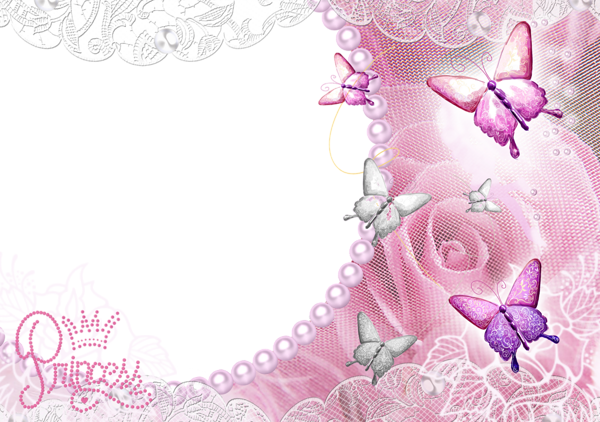 Pink Butterfly Border Png - Fondos Para Tarjetas De Quince Años (600x422), Png Download