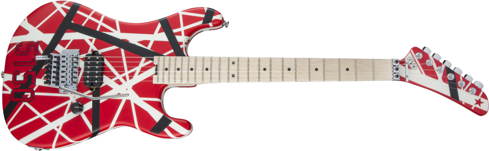 Evh Striped - Evh Striped Series 5150 Electric Guitar - Red/black/white (1000x800), Png Download