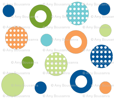 Polka Dot Circles School Of Fish Coord Orange,blues - .com (400x342), Png Download