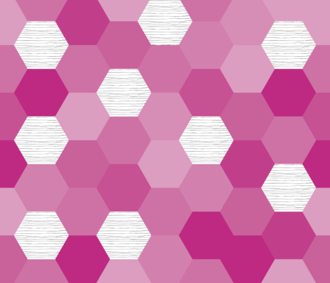 Hexagon Wholecloth // Raspberry Fabric By Ivieclothco - Hexagon Wholecloth / Monochrome By Ivieclothco - Customized (470x403), Png Download