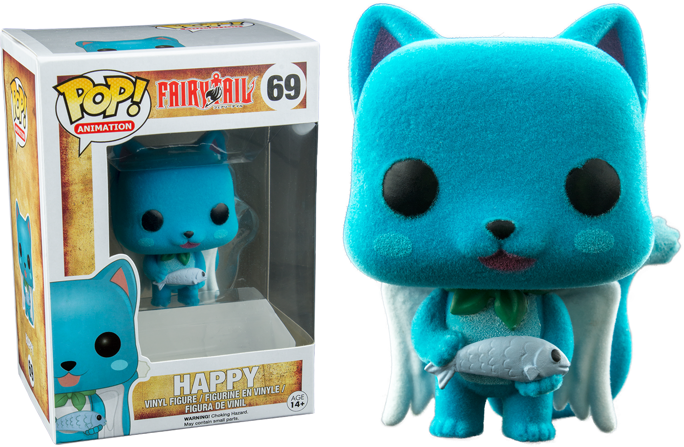 Happy Flocked Pop Vinyl Figure - Fairy Tail Funko Pop (1400x915), Png Download