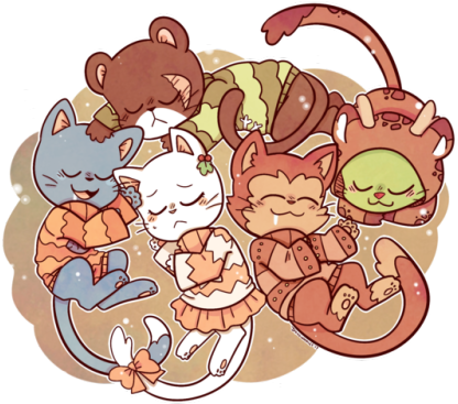°☆*°☆*°ꍈﾟꍈ｡°☆* Some Christmas-y Cats ﾉ °☆*°*ꍈﾟꍈ｡°☆*°☆*° - Fairy Tail Lector Png (500x400), Png Download