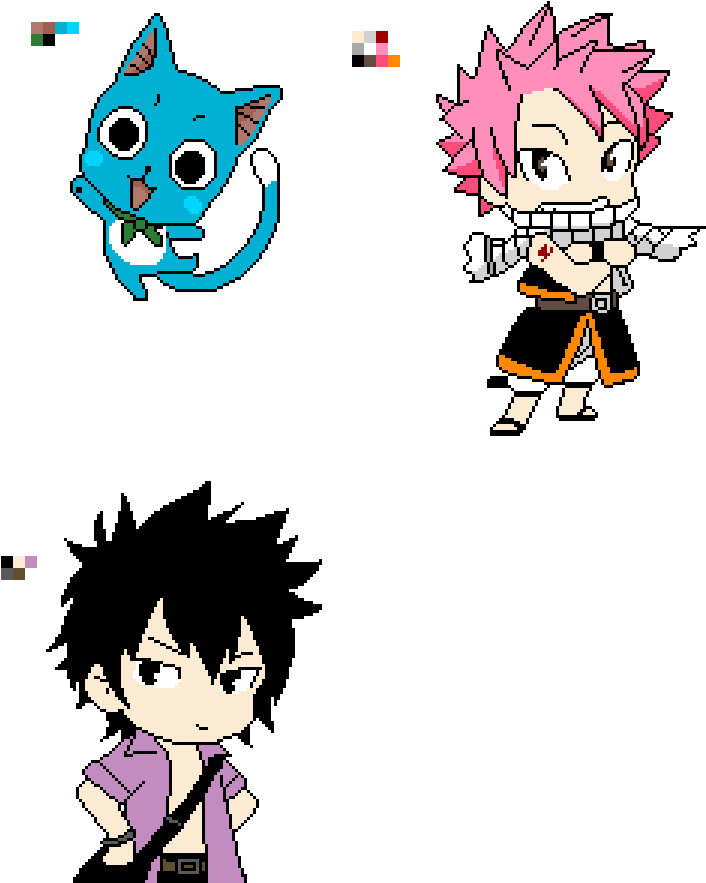 Happy, Natsu, And Gray From Fairy Tail - Gray Fullbuster (975x975), Png Download