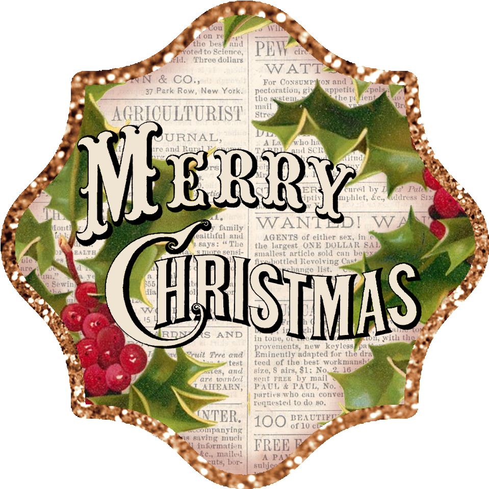 Clipart Borders Vintage - Merry Christmas Logo Vintage (1008x1016), Png Download
