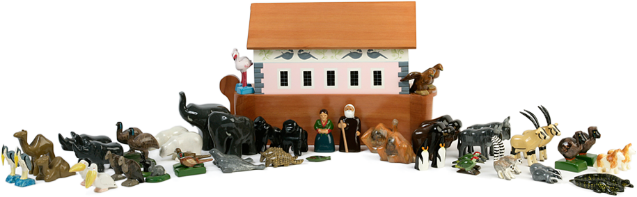 The Frieze On This Ark Incorporates The Dove And Olive - Story Bible Wood Toy (915x283), Png Download