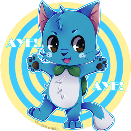 Fairy Tail Happy Fan Art (500x431), Png Download