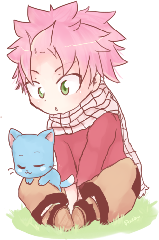 Natsu & Happy - Cute Natsu And Happy (407x526), Png Download