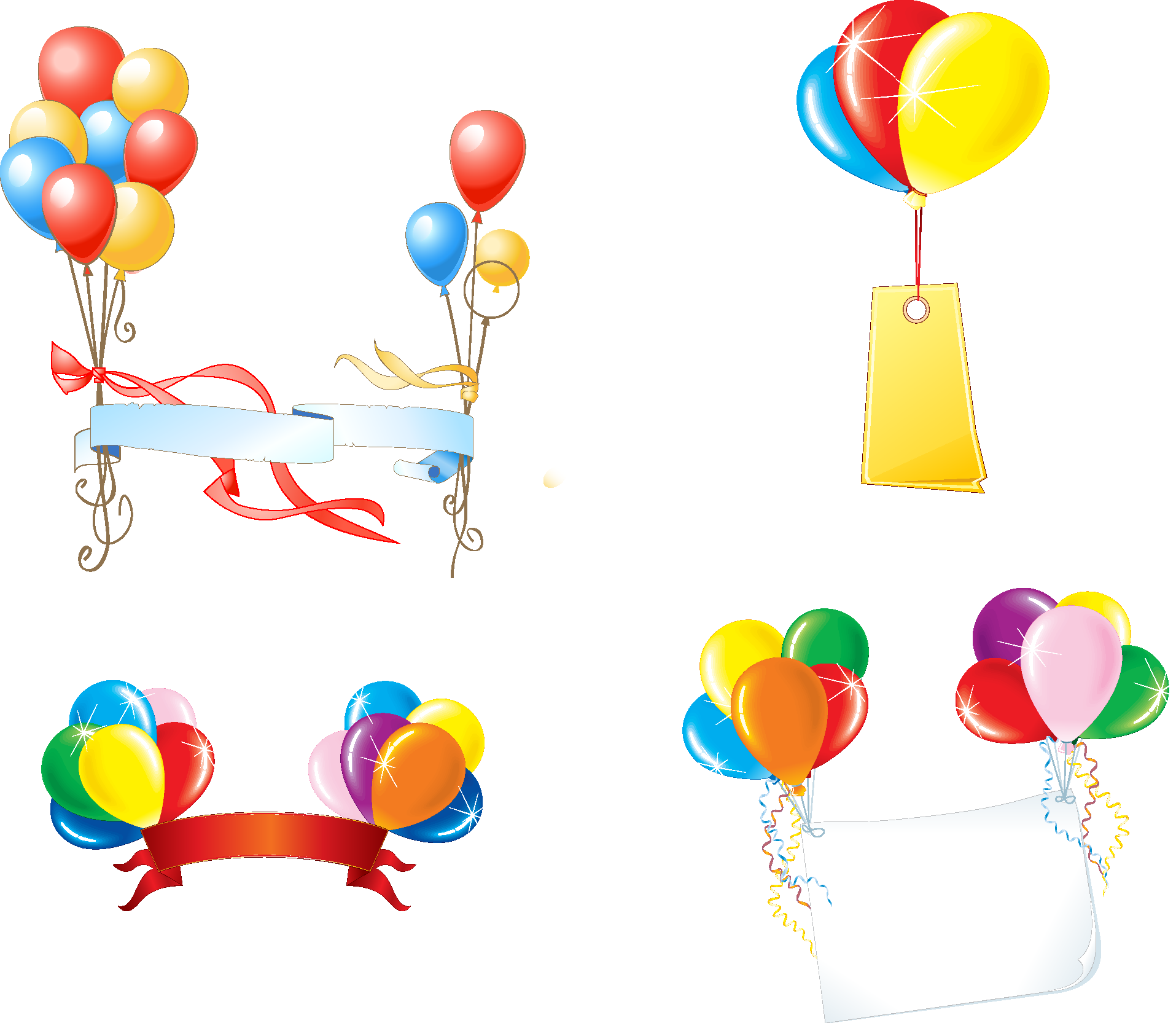 Party Balloons Vectors - Baloes De Festa Vetor Png (1915x1665), Png Download