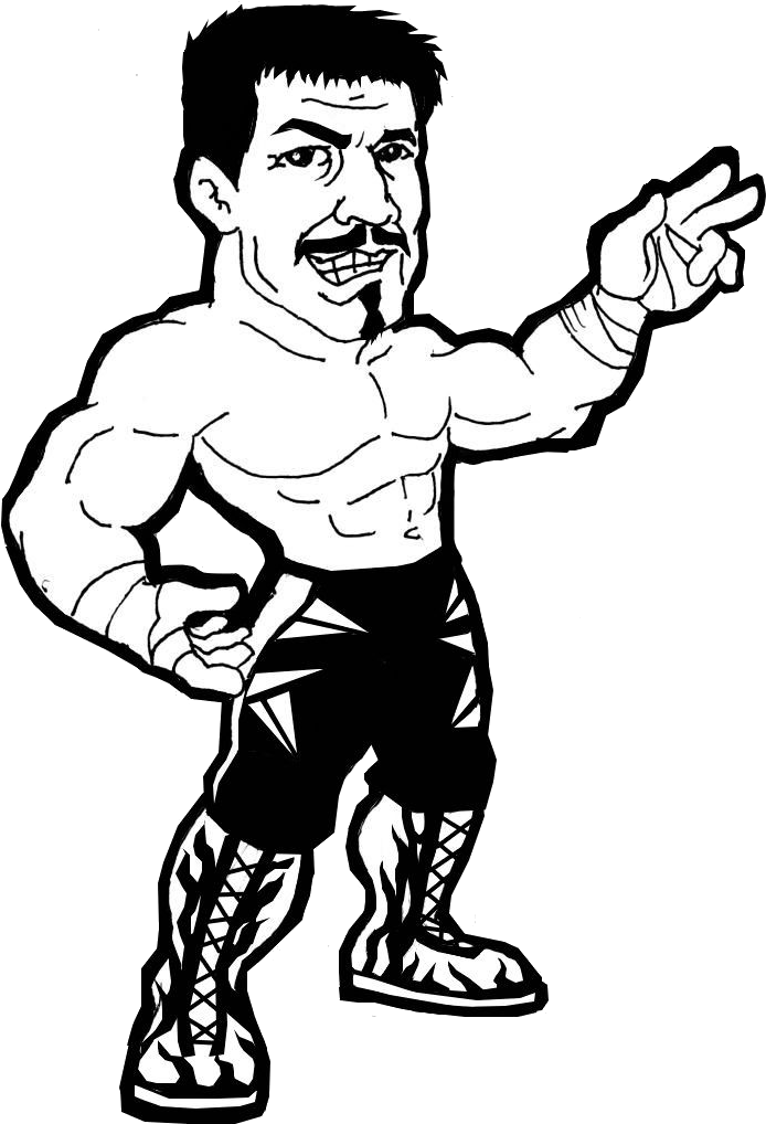 Eddie Guerrero Cartoon Png By Undertaker02 On Deviantart - Drawing (694x1024), Png Download