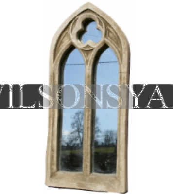 Minature Trefoil Double Arch Window - Gothic Architecture (356x400), Png Download