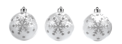 Christmas Ornaments, Round Silver - Silver (500x500), Png Download