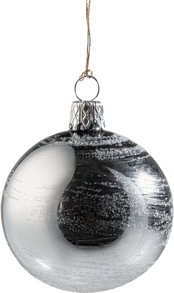 Glass Bauble Silver, 6cm - Christmas Ornament (1000x1000), Png Download