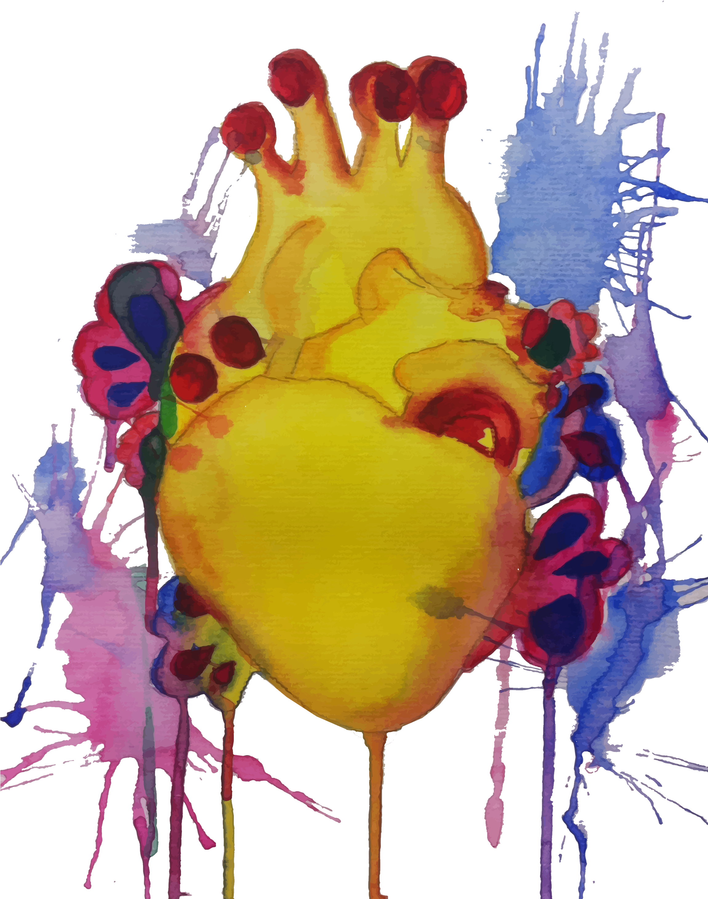 Yellow Submarine Heart - Child Art (2300x3000), Png Download