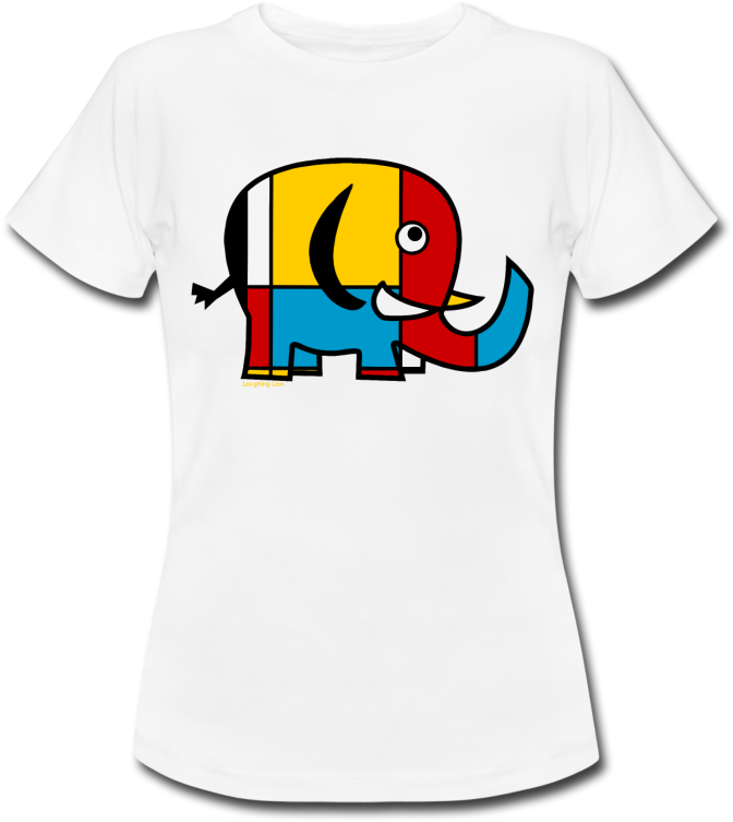 Womens White Elephant T-shirt From Laughing Lion Design - T-shirt (800x800), Png Download
