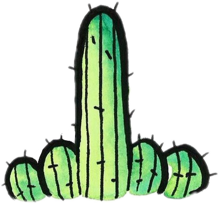 Cacti Cactus Tumblr Green Black Colour Fucktus Cactusfl - Cactus Png (447x414), Png Download