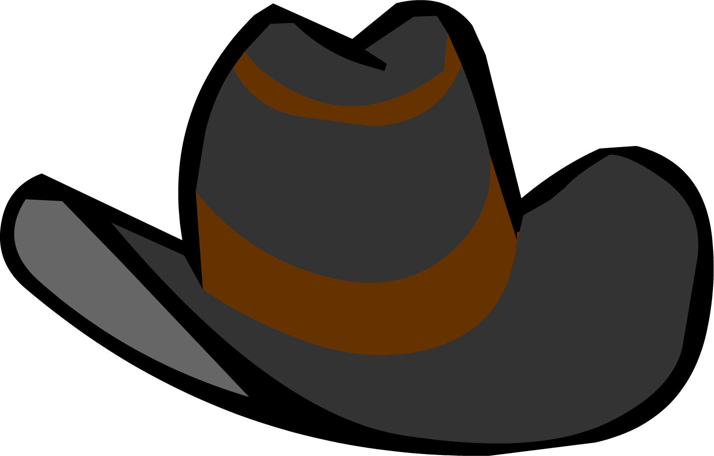 Black Cowboy Hat Clothing Icon Id 433 - Cowboy Hat Clipart Transparent (1453x927), Png Download
