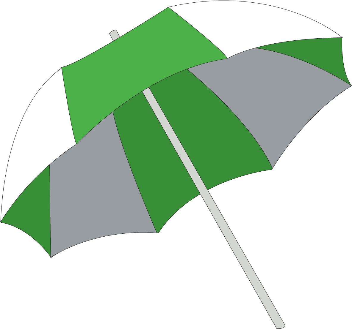 And White Umbrella Beach - Clip Art (1200x1200), Png Download