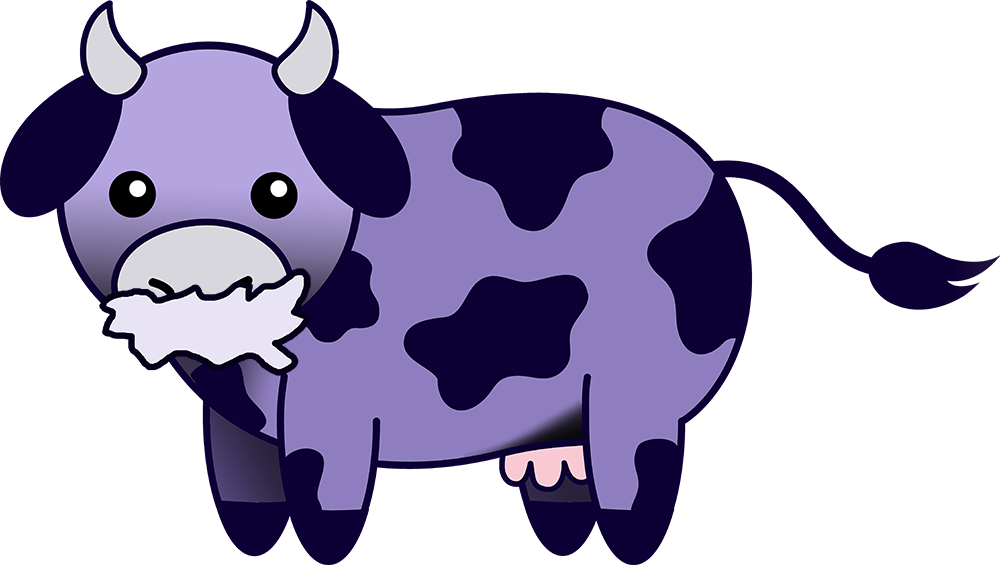 Rabid Cow - Transparent Background Cow Clipart (1000x565), Png Download