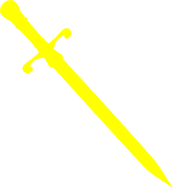 Yellow Dagger Clip Art At Clker Com Vector Clip Art - Yellow Sword (552x600), Png Download