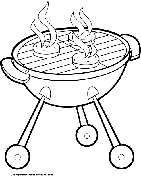 Cookout Black And White Clipart - Barbeque Black And White (491x612), Png Download