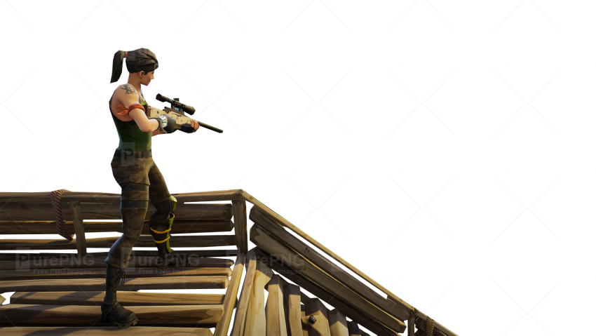 Sniper On Stairs Fortnite Thumbnail Template - Fortnite Sniper Png (850x479), Png Download