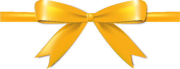 Ribbon Clipart Yellow Bow - Yellow Ribbon Bow Png (600x230), Png Download