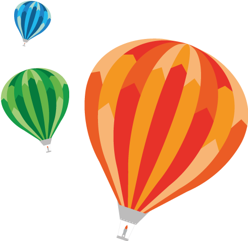 Hot Air Balloon Clipart Orange - Small Air Balloon Clipart (490x495), Png Download