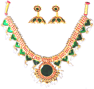 Indian Classical Dance Jewellery - Gold Covering Jewellery Png (399x382), Png Download