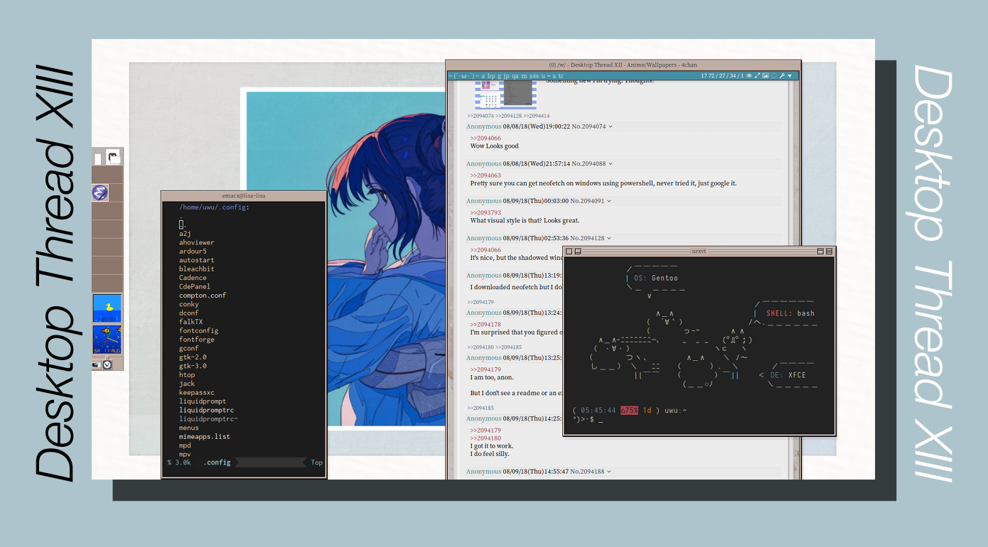 W Anime Wallpapers Chan Png Png 4chan Post Depressed - Operating System (1390x770), Png Download