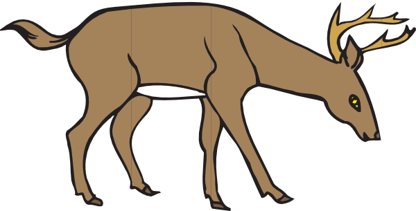 How To Set Use Deer Leaning Down Svg Vector (600x305), Png Download