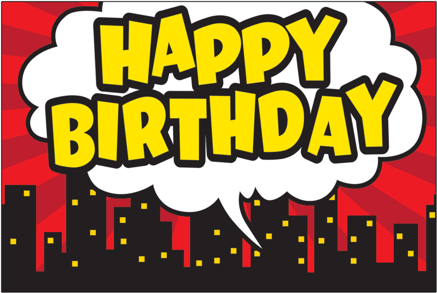 Tcr5605 Superhero Happy Birthday Postcards Image - Super Hero Happy Birthday (900x900), Png Download